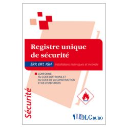 Registre unique de sécurité incendie format A4, 56 pages, destiné aux ERP, ERT et IGH, conforme aux normes ISO 9706