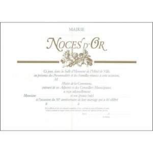 Diplôme de Noces d'or