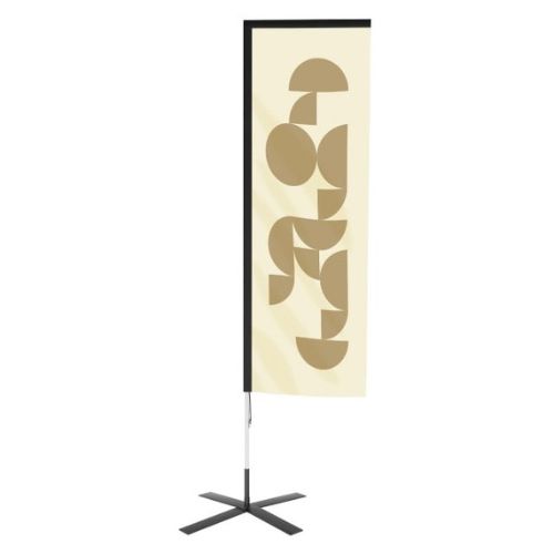 Beach flag ATLAS grand format avec voile rectangulaire tendue pour une visibilité maximale en extérieur