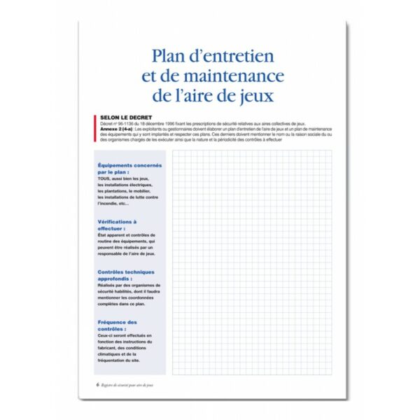 Registre de Sécurité pour Aire de Jeux – Image 2